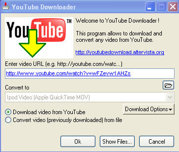 downloading youtube for ipod use